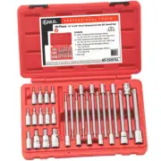 Genius Tools 26pc 1/4" & 3/8"Dr Torx Tamperproof Star Bit Socket Set BS-2326TAL