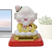 Car Dashboard Figurine | Solar Powered Chinese Craft - Cartoon Solar Powered Car Shaking Ornament, Tabletop Birthday God Figurine