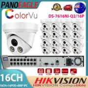 Hikvision Compatible 16CH POE 4K CCTV System Kit ColorVu 8MP Security IP Camera