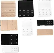[COLLBATH] 9pcs 3 Three Row Bra Buckle Elastic Bra Hooks Adjustable Hitch Backless Bra Converter Bra Buckle Extender Women Underwear Strap Extender Adjustable Wig Straps Bra Extender Band
