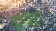 Anime city the garden of words makoto shinkai aerial Playmat Gaming Mat Desk