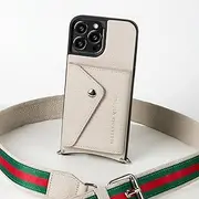 Valentina Crossbody Phone Case and Wallet with Reversible Strap- for 2 Style Look in Premium Leather- Exclusive Tri Fold Wallet Design- Gray Compatible with iPhone 13 Pro