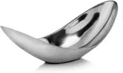 Sesgo Twisted Bowl, Silver, Aluminum, Modern Home Decor Accent, Serving Bowl