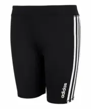 NEW Big Girls Adidas Climalite Bike Shorts BLACK Fitted 3 Stripe Logo FREE SHIP