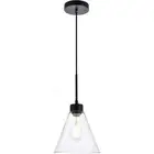 Living District LD2501BK Mera 1 Light 8 inch Black Pendant Ceiling Light