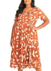 TS TAKING SHAPE VIRTU plus sz S / 16 Cotton Lea Dress natural lined NWT rrp$130