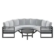 Callanna 5-Seater Round Modular Aluminium Outdoor Lounge Set Dark Grey