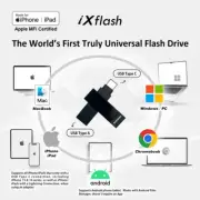 Apple MFi USB Type A & Type C Flash Drive Storage Photo Stick iPhone iPad Black