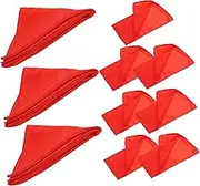 TIDTALEO 10 Sheets Red Checkered Cloth Napkins Elegant Restaurant Napkins for Dining Table Machine Washable Material for Weddings and Family Gatherings