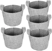 Alasum 5pcs Grow Bag Fabric Planter Plant Containers Grow Flower Pot Outdoor Planter Gardening Supplies Indoor Potato Pots Grey Non-Woven Fabric