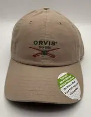 NWT Orvis Hat Cap Strap Back Khaki Fly Fishing Adjustable Outdoors Mens