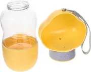 Happyyami Dog Outdoor Water Cup Pet Dispenser Water Bottle Walking Portable Dogs Container Puppy Outdoor Dog Bottles Lovely Dog Bottles Dog Accessory Convenient Dog Bottle Yellow Silica Gel