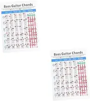 ibasenice 2 Pcs Efficient Bass Chord Diagram Electric Bass Practice Chart Safe Material