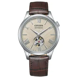 【CITIZEN 星辰】Mechanical 羅馬大三針鏤空機械錶/40mm(NH9130-17A)