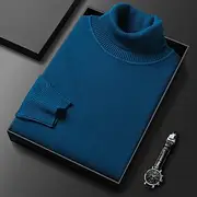 Men's Pullover Sweater Jumper Turtleneck Sweater Xmas Sweater Ribbed Knit Regular Knitted Plain Turtleneck Keep Warm Modern Contemporary Daily Wear Going out C