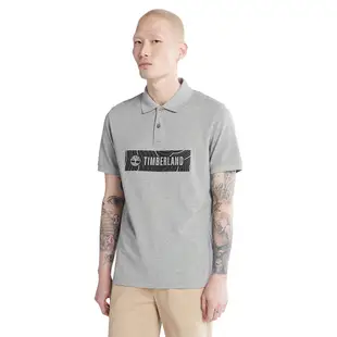 Timberland 男款中階灰等高線設計Logo圖案POLO衫|A5QWZ052