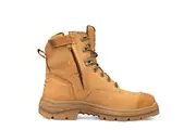 Oliver Mens AT's 150mm Lace Up Zipsider Safety Work Boots 55332Z (Wheat, UK/AU12.5)