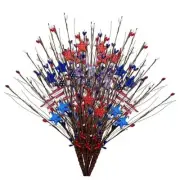 6 Pcslitter Patriotic Artificial Berry Stem Picks Red White and Blue G