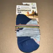 SmartWool Run Targeted Cushion Pattern Low Ankle Socks Gray MED W7-9.5 M6-8.5