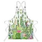 Cactus Apron Desert Watercolor Botanical Floral Pattern Apron,with 2 Pockets ...