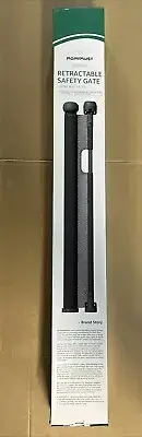 Child Safety Barrier: 120-Inch Retractable Gate 33 Inch Height Grey