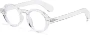 [ZIMUSUN] Round Frame Glasses for Women Men Small Circle Clear Lens Glasses Blue Light Non-prescription Eyeglasses