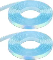 uxcell 2PCS 5.47 Yards Silicone Lanyard String, 12mm Wide Bright Color Lacing Cord Laser Reflective Lanyard String for Crafts Weaving DIY Handmade Bracelets Clothes Keychain, Light Blue