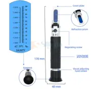 Salinity Refractometer Salt Meter Water Tester Marine 0-10% For Tank Aquarium US
