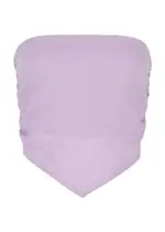 Faithfull The Brand Loza Cropped Linen Bandeau top - Lilac - S S