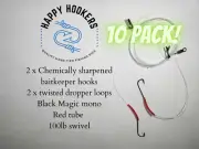 10 PACK - Happy Hookers - Whiting Paternoster Pre-Tied Fishing Rig
