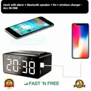 Bluetooth Speaker Wireless Mobile Charger Station LED Digital Alarm Clock FM USB