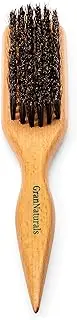 GranNaturals Wide Boar Bristle Teasing Brush & Smoothing Brush for Slick Back Hair, Edge Control, Backcombing to Create Sleek Hairstyle - Wooden Wide Rat Tail for Hair Sectioning