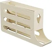 Egg Dispenser | 4 Tiers Egg Holder | Egg Holder for Fridge | Rolling Egg Holder Dispenser for Refrigerator and Countertop, Ensuring Stability and Convenience in Home Cooking/2828 (Color : Brown)