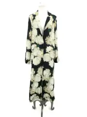 New Flynn Skye Athena Duster Womens M Fresh As a Daisy Black White Floral