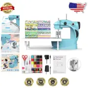 KPCB Mini Electric Sewing Machine with 42PCS Kit & Extension Table - Blue