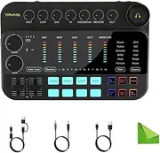 7Ryms 7Caster SE2 Multi-Functional Audio Interface for Streaming/Podcasting/Recording with XLR, 3.5mm, 6.35mm Instrument Inputs-Black