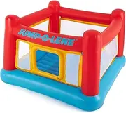 Intex Inflatable Jump-O-Lene Playhouse Trampoline Bounce House for Kids Ages 3-6 Pool Red/Yellow, 68-1/2" L x 68-1/2" W x 44" H