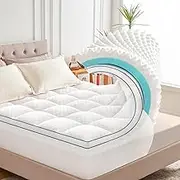 Simpledad Twin Mattress Topper, 3 in 1 Memory Foam Mattress Topper for Back Pain, 2" Fluffy Pillow Top Mattress Pad Cover and 2.5" Dual Firmness Gel Memory Foam, with 8-21" Deep Pocket, White