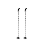 2PCS Stainless Steel Cocktail Stick Spoon Long Handle Threaded Bar Spoon Cocktail Tool Stirring Stick