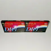 2 Fuji DR-I 90 Minute Blank Audio Cassette Tapes Extraslim Case - Brand New