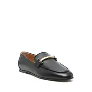 [Tod's] Tod's Metal-bar Leather Loafers 38 IT BLACK