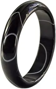 [AFKONGKLJK] Women's Bracelet, Jade Bangle Bracelet, Black Pattern Black Agate Jade Bangle, Ladies Medium Wide Jade Bracelet, for Women, for Girlfriend, for Friend, with Jewelry Box, 56-62mm,58mm,62mm