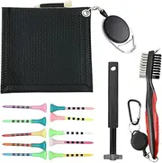 Golf Cleaning Tool - Golf Club Cleaning Brush, Groove Sharpener Tool | Tee Brush with Microfiber Towel, Quick Club Cleaning Brush, hiigh Quality for Field