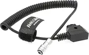 Alvin's Cables BMPCC 6K Power Cable for Blackmagic Pocket Cinema Camera 6K Weipu 2 Pin Female to D Tap Power Coiled Cord from Gold Mount V Mount Battery