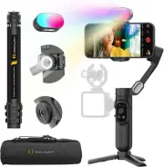 3-Axis Gimbal Stabilizer for iPhone & Android w/RGB Light, Handheld Phone Gim...