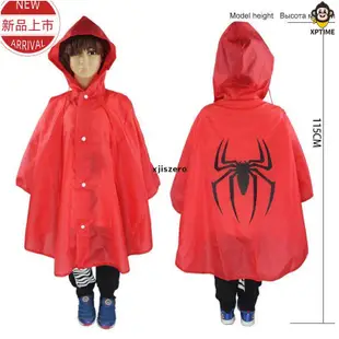 【台灣出貨】兒童雨衣超人蜘蛛人兒童鬥篷式雨披潮童 寶貝超級英雄雨衣 可愛造型雨衣 男童雨衣女童