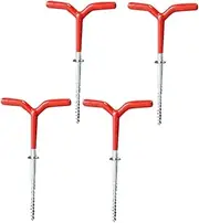 ARTSEWPLY 4Pcs Tent Stakes for Durable and Anchors Heavy Duty Spiral Drill Holders for Tents Gazebos and Beach Use Sturdy and Wear Resistant Ground Stakes