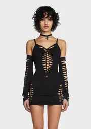 [Current Mood] Spellbound Smiles Mini Dress - Black
