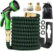 Expandable Garden Hose, Telescopic Water Hose, High Pressure Water Gun, Garden Car Wash, Black and Green Two-Color, 45M (150FT) ABS Plastic, Hose, Hardware Tubing, Physical Items, Home & Garden