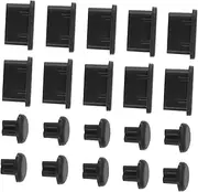 Homoyoyo 10Pairs Type C and Earphone Jack Plugs Black Dust Plugs for Type C Devices Protect Against Dust Liquid and Grime Easy to Install and Remove